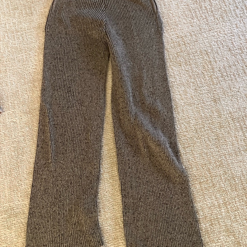 By Together Ribbed Wide-Leg Knit Pants in Taupe Brown - Picture 5 of 7